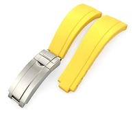 Bracelet de montre en caoutchouc 20 mm 21 mm pour Submariner GMT Daytona Oyster Perpetual Yacht Master Slide Lock Buckle Bracelet en silicone (couleur : blanc, taille : 20 mm), 21mm