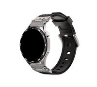 Bracelet de montre en caoutchouc 22/20mm Compatible avec Huawei GT5 4 46mm/Amazfit Balance GTR4/Samsung Galaxy 7 6 54(Titanium black,20mm)