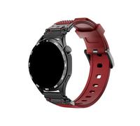 Bracelet de montre en caoutchouc 22mm 20mm Compatible avec Huawei GT5 4 46mm/Amazfit Balance GTR4/Samsung Galaxy 7 6 54(Black red,20mm)