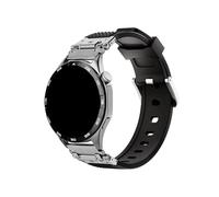 Bracelet de montre en caoutchouc 22mm 20mm Compatible avec Huawei GT5 4 46mm/Amazfit Balance GTR4/Samsung Galaxy 7 6 54(Silver black,20mm)