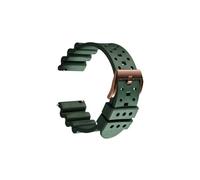 Bracelet de montre en caoutchouc à dégagement rapide 20 mm 22 24 Résistant l'eau et la transpiration Doux confortable(Green RG,24mm)