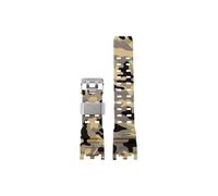 Bracelet de montre en caoutchouc avec boucle en acier inoxydable, Compatible avec Casio G-SHOCK GWG-2000 GWG-2040(Camouflage beige-steel)