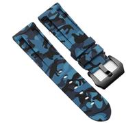 Bracelet de montre en caoutchouc, Camouflage, remplacement Sport, 20-26mm, Cambu-bk, 24mm