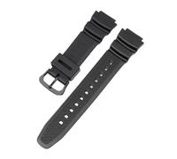 Bracelet de montre en caoutchouc compatible avec Casio AQ-S810W W-735H W-216H SGW-300 AE-1000W AE-1200, bracelet sport silicone noir for homme, 18 mm(C black buckle)