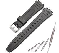 Bracelet de montre en caoutchouc compatible avec Casio W800HG W-800H Series Bracelet de rechange en résine (boucle en acier)