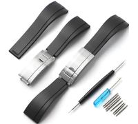 Bracelet de montre en caoutchouc de 21 mm pour Rolex Submariner 41, Yacht-Master 42, Sky Dweller 42, Oyster Perpetual 41, Explorer II 42, Day-Date II 41, Omega Seamaster Planet Ocean 43.5, IWC Big