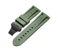 Bracelet de montre en caoutchouc de 24 mm adapté au bracelet for Panerai PAM Ceinture en silicone noir Fermoir papillon Boucle pliante avec logo Accessoires de montre for hommes(Color:Green-Black)
