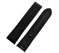 Bracelet de montre en caoutchouc de nylon pour Omega Men déployant Strap Watch Story Silicone Watch Chaîne de bracelet, Bracelet noir, 20mm