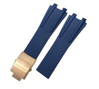 Bracelet de montre en caoutchouc de silicone 26 mm pour Athènes Ulysse Nardin Bleu Noir Sport Bracelets de montre étanches Boucle pliable Accessoires de montre