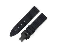 Bracelet de montre en caoutchouc souple silicone 23 mm 21 avec boucle acier compatible la série Chopin Chopard Classic Racing 168511(Black-Black,23mm)