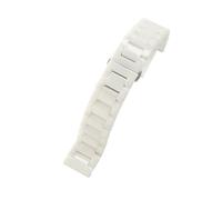 Bracelet de montre en céramique 14mm 16mm 18mm 20mm 22mm, bandes métalliques à dégagement rapide, universel réglable(White,16mm)