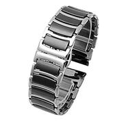 Bracelet de montre en céramique en acier inoxydable, bracelet de remplacement universel for montre intelligente 20mm 22mm(Black,22mm)
