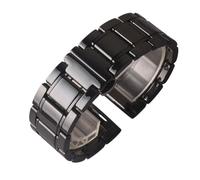 NVYRFS Bracelet de montre en céramique noir avec bracelet de montre rouge doré 20 mm 21 mm 22 mm 23 mm 24 mm for montre-bracelet femme homme Goupille à dégagement rapide(Black,23mm)