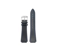 Bracelet de montre en cuir 18mm Compatible avec Casio A158 A168 A159 A169 F91W AE-1200 AE1300 W-216H(A Dark blue silver)
