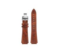 Bracelet de montre en cuir 18mm Compatible avec Casio A158 A168 A159 A169 F91W AE-1200 AE1300 W-216H(B Brown silver)