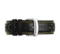 Bracelet de montre en cuir 20/22mm Bracelet en cuir en cuir, Boucle argentée jaune, 22mm