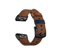 Bracelet de montre en cuir 26mm 22mm Compatible avec Garmin Fenix 5X Plus 5 6X Pro 6 3 HR/Forerunner 935 945 S60(Brown,Qu ic kf it 26mm)