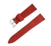 Bracelet de montre en cuir à dégagement rapide, 18mm 19mm 20mm 21mm 22mm 24mm, bracelet de remplacement souple for hommes et femmes(Red,24mm)