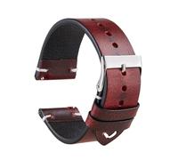 Bracelet de montre en cuir à dégagement rapide, 18mm, 20mm, 22mm, bandes universelles for hommes et femmes(Red,20mm)