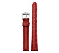Bracelet de montre en cuir à dégagement rapide pour femmes, 12mm, 14mm, 15mm, 16mm, 18mm, Argent rouge, 14mm