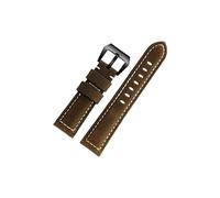 Bracelet de montre en cuir de vache 22mm Compatible avec Casio MDV-106 MDV-107 MDV-106D MTP-VD01(Dark brown black buckle)