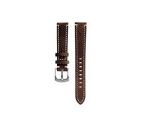 Bracelet de montre en cuir de vache, Compatible avec Casio A158 A168 F91W AE-1200WHD A159 A169 AE1200(Dark brown-silver)