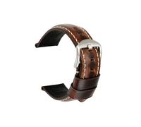 Bracelet de montre en cuir de vache Vintage, accessoires de montre, 20mm 22mm 24mm, adapté au Bracelet de montre for Panerai Fossil (Color : Dark Brown S, Size : 21mm)