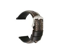 Bracelet de montre en cuir de vache Vintage, accessoires de montre, 20mm 22mm 24mm, adapté au Bracelet de montre for Panerai Fossil (Color : Light Black S, Size : 20mm)