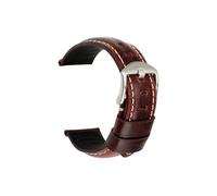 Bracelet de montre en cuir de vache Vintage, accessoires de montre, 20mm 22mm 24mm, adapté au Bracelet de montre for Panerai Fossil (Color : Red S, Size : 23mm)