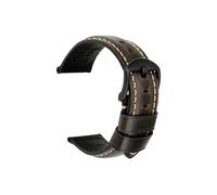 Bracelet de montre en cuir de vache Vintage, accessoires de montre, 20mm 22mm 24mm, adapté au Bracelet de montre for Panerai Fossil (Color : Light Black B, Size : 23mm)