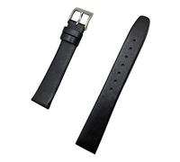 Bracelet de montre en cuir de vachette véritable Noir 17 mm | Élégant bracelet de remplacement plat qui donne une nouvelle vie à n'importe quelle montre (longueur standard)