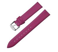 Bracelet de montre en cuir de veau 12mm 14mm 16mm 18mm 20mm 22mm avec boucle ardillon argentée bracelet de montre en cuir, Violet, 18mm