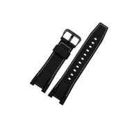 Bracelet de montre en cuir et Nylon, doux et confortable, adapté à for Casio GST-W120L S130l 310 B100 300, accessoires 26mm(Black-Black-01)