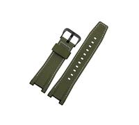 Bracelet de montre en cuir et Nylon, doux et confortable, adapté à for Casio GST-W120L S130l 310 B100 300, accessoires 26mm(Army Green-Black)