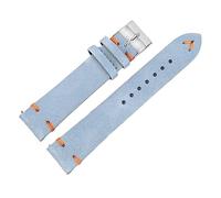Bracelet de montre en cuir fait à la main 18mm 20mm 22mm 24mm Vintage Suede Watch StrapReplacement Tan Grey Beige Color for hommes femmes montres (Color : Blue-Orange Line, Size : 20mm)
