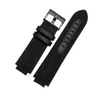 Bracelet de montre en cuir for Timex for marée for boussole bracelet de montre for T2n739 for T2n720 for T2n721 bracelet de montre en toile 24x16mm bouche convexe for hommes(Canvas black black)