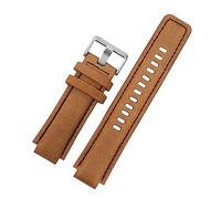 Bracelet de montre en cuir for Timex for marée for boussole bracelet de montre for T2n739 for T2n720 for T2n721 bracelet de montre en toile 24x16mm bouche convexe for hommes ( Color : Khaki silver , S