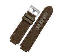 Bracelet de montre en cuir for Timex for marée for boussole bracelet de montre for T2n739 for T2n720 for T2n721 bracelet de montre en toile 24x16mm bouche convexe for hommes(Canvas green silver)