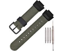 Bracelet de montre en cuir nylon compatible avec Casio 16 mm Series DW5900 5600 6900 MCW100 AWGM100 GA100 110 GLS-100 Bracelet de rechange pour homme, 16mm