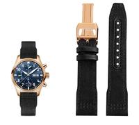 Bracelet de montre en cuir nylon de 20 mm, 21 mm, 22 mm, pour IWC le Petit Prince Big Pilot IW3777 Black Sport Canvas Watch Band, 22mm