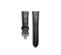 Bracelet de montre en cuir pour homme avec boucle ardillon, 21 mm, 22 mm, 23 mm, 24 mm, longueur 20 cm, accessoire de remplacement pour montres universelles.,Noir Blanc Noir,19 mm