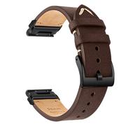 Bracelet de montre en cuir premium compatible avec Garmin Fenix 8/7X/3 - Bracelet de remplacement élégant DarkBrown 22 mm