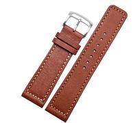 Bracelet de Montre en Cuir PU Leather Watch Band for Waterproof Sweat-Proof Quick Release Replacement Bands Watch Strap 22mm(Brown-steel)