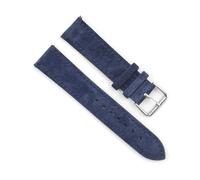 Bracelet de montre en cuir suédé 16mm 17mm 18mm 19mm 20mm 22mm, couture faite à la main, bracelet de montre à dégagement rapide,Bleu foncé,19mm
