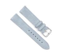 Bracelet de montre en cuir suédé 16mm 17mm 18mm 19mm 20mm 22mm, couture faite à la main, bracelet de montre à dégagement rapide,Bleu clair,19mm