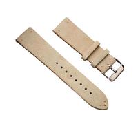 Bracelet de montre en cuir suédé, 16mm, 18mm, 20mm, 22mm, à dégagement rapide, Vintage, fait à la main, Beige, 16mm