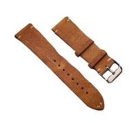 Bracelet de montre en cuir suédé, 16mm, 18mm, 20mm, 22mm, à dégagement rapide, Vintage, fait à la main, Marron clair, 14mm