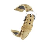 Bracelet de montre en cuir suédé vintage fait à la main pour accessoires de montre,Beige,19mm