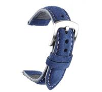 Bracelet de montre en cuir suédé vintage fait à la main pour accessoires de montre,Bleu foncé,19mm