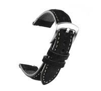 Bracelet de montre en cuir suédé vintage fait à la main pour accessoires de montre,Noir,20mm
